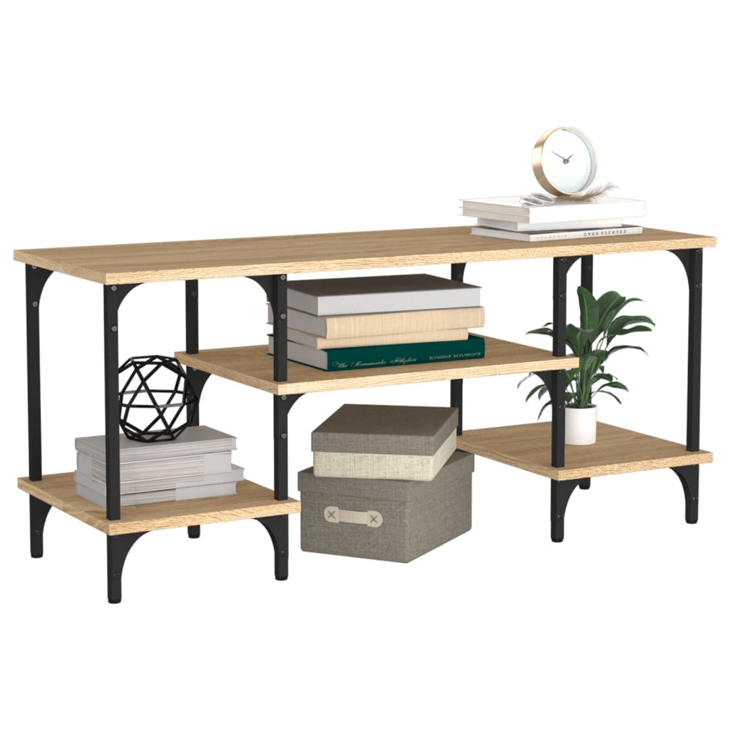 vidaXL Mueble de TV madera contrachapada roble Sonoma 102x35x45,5 cm - Image 4