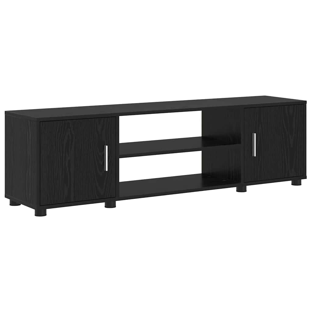 vidaXL Conjunto de mueble de TV 4 pcs Roble Negro Madera contrachapada - Image 6