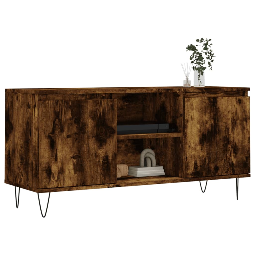 vidaXL Mueble de TV madera de ingeniería roble ahumado 104x35x50 cm - Image 3