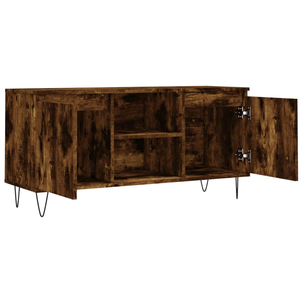 vidaXL Mueble de TV madera de ingeniería roble ahumado 104x35x50 cm - Image 6