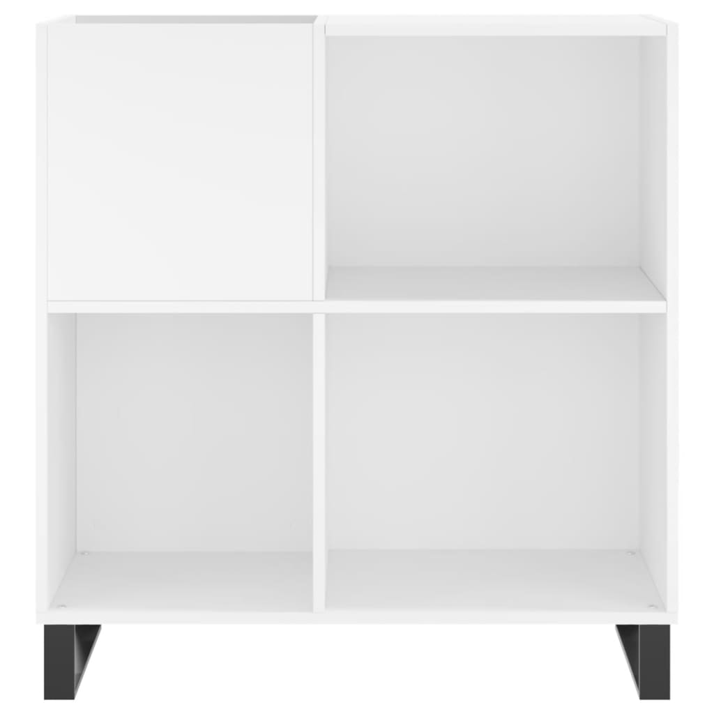 vidaXL Mueble para discos madera contrachapada blanco 84,5x38x89 cm - Image 4