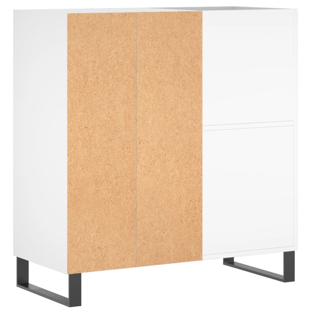 vidaXL Mueble para discos madera contrachapada blanco 84,5x38x89 cm - Image 6
