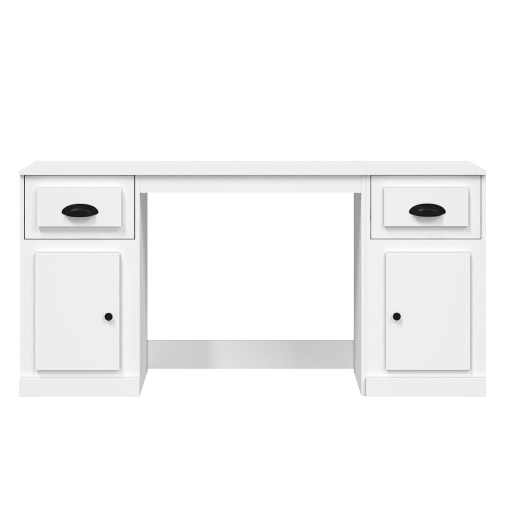 vidaXL Escritorio con armario madera contrachapada blanco - Image 6