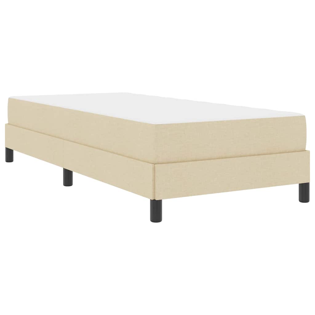 vidaXL Boxspringbett mit Matratze Creme 100 x 200 cm Stoff - Image 2