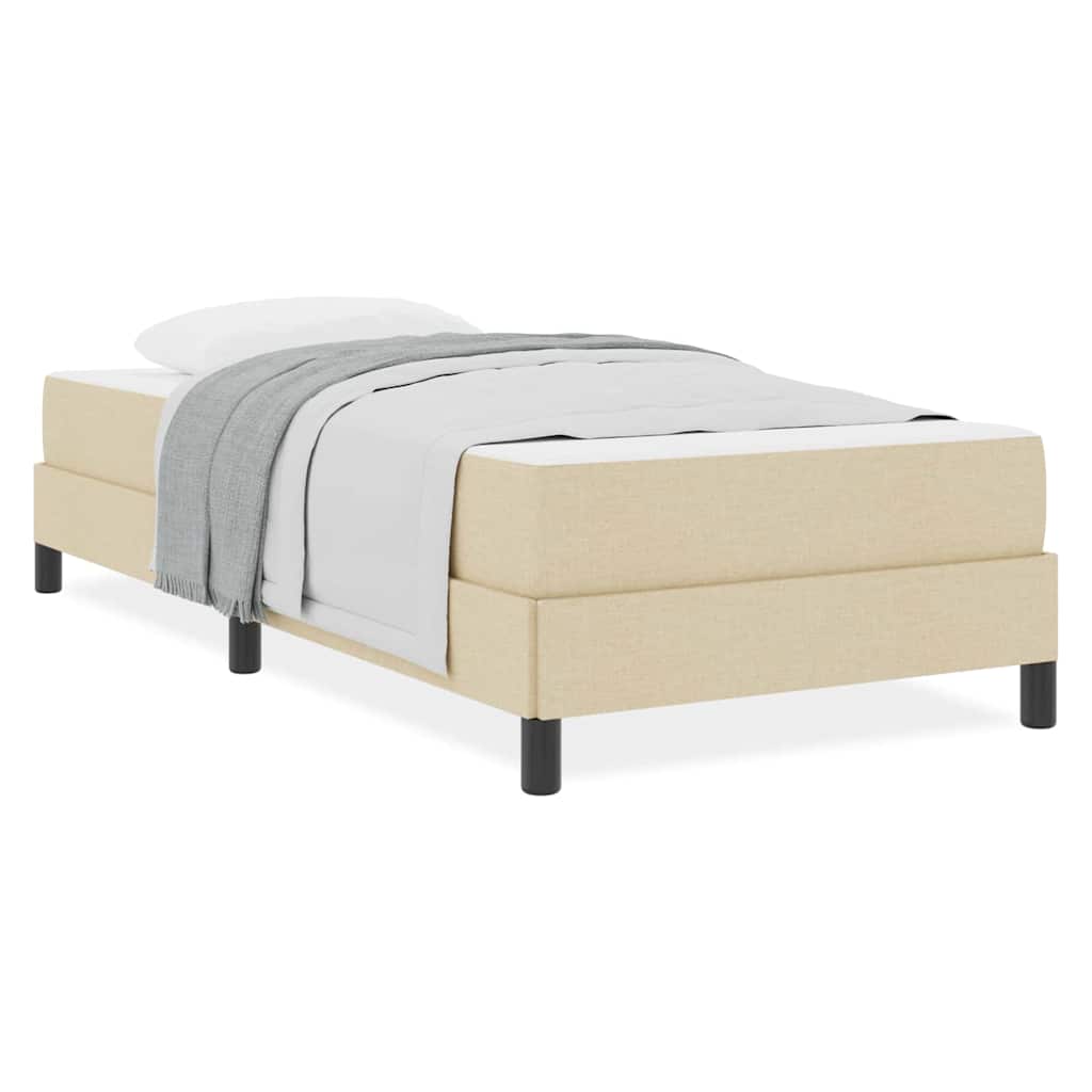 vidaXL Boxspringbett mit Matratze Creme 100 x 200 cm Stoff - Image 4