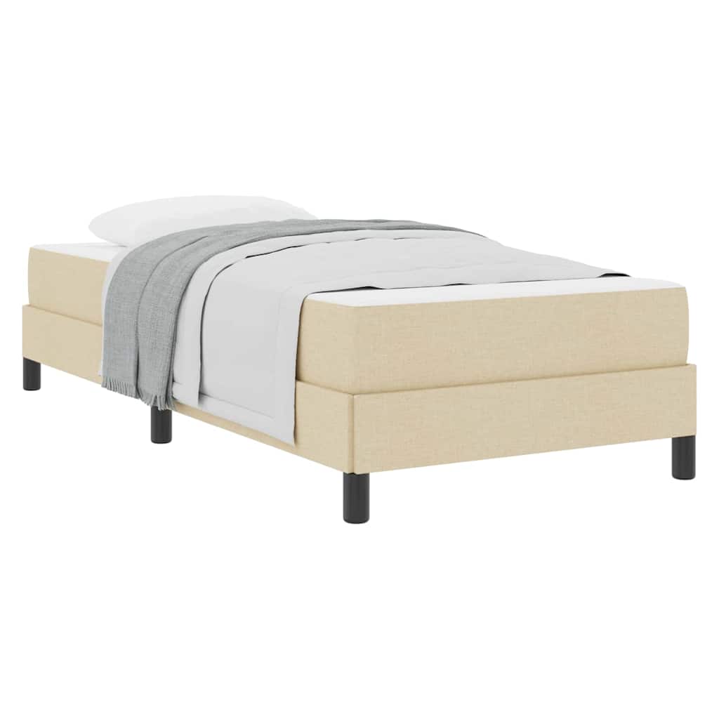 vidaXL Boxspringbett mit Matratze Creme 100 x 200 cm Stoff - Image 3