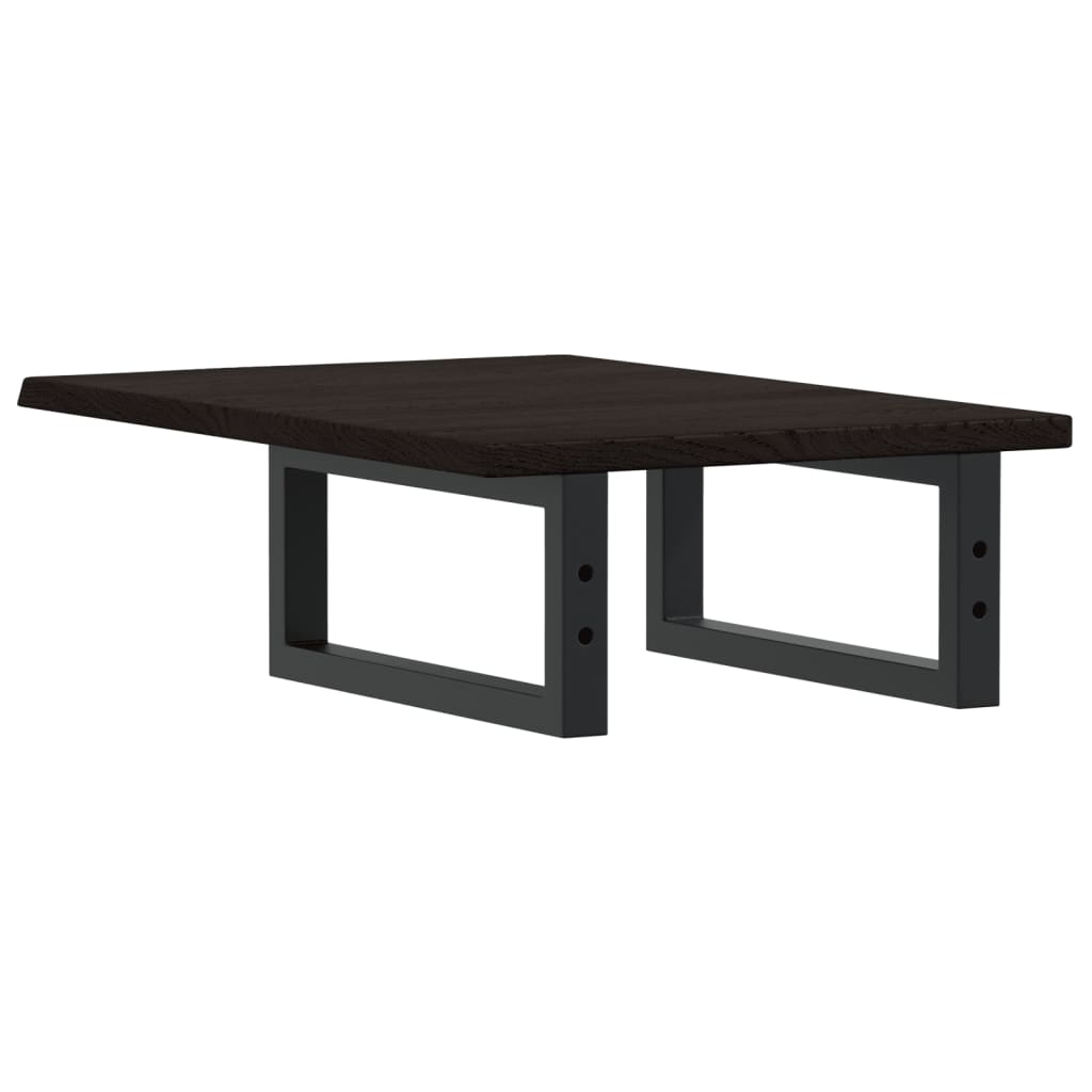 vidaXL Waschtischplatte mit Halterung Stahl und Massivholz Eiche - Image 6