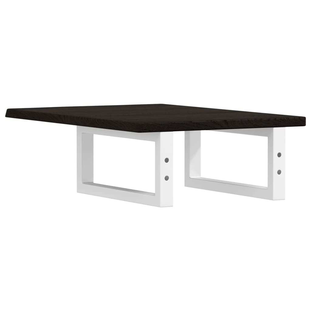vidaXL Waschtischplatte mit Halterung Stahl und Massivholz Eiche - Image 6