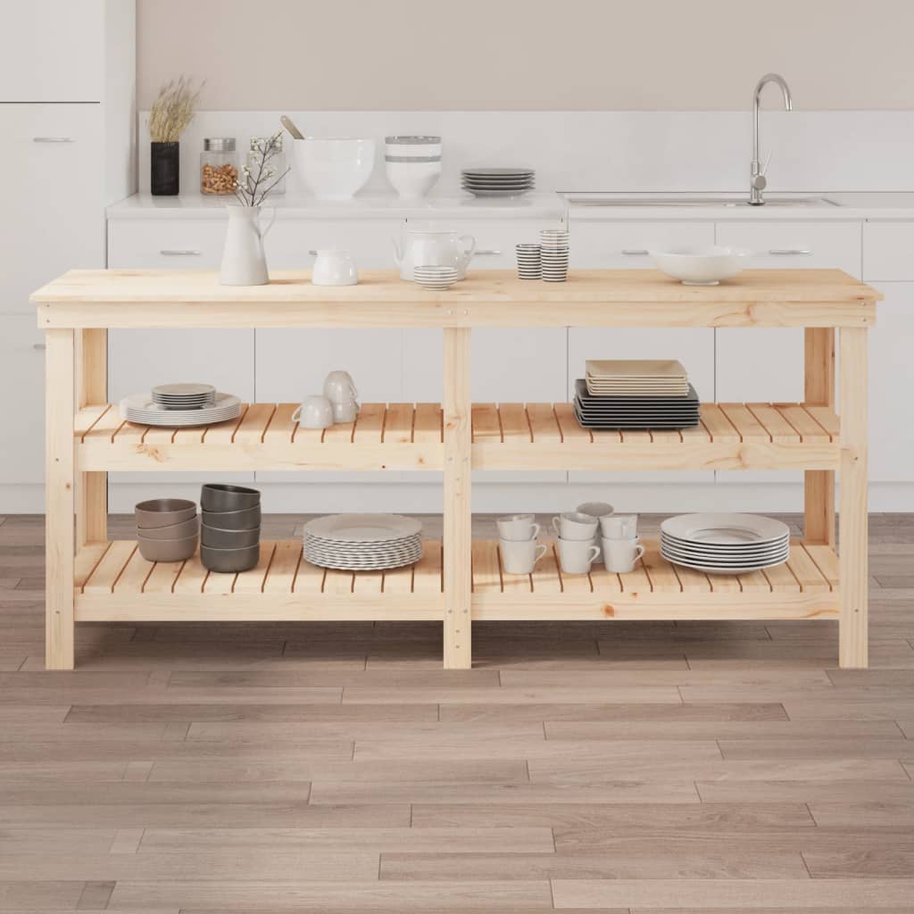 vidaXL Werkbank 181x50x80 cm Massivholz Kiefer - Image 3
