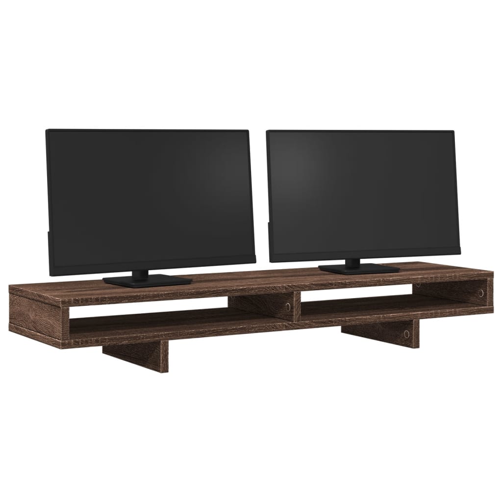 vidaXL Monitorständer Braun Eichen-Optik 100x27x15 cm Holzwerkstoff - Image 3