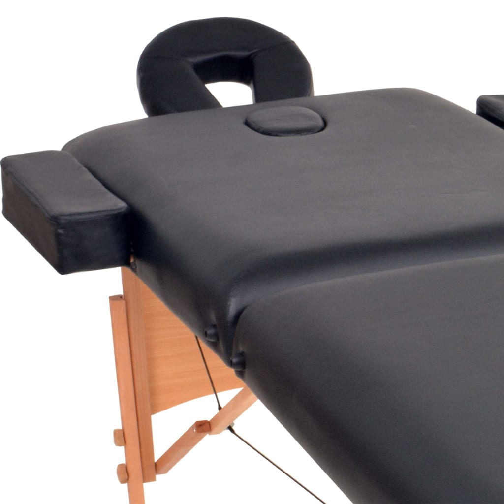 vidaXL Massageliege 2-Zonen Klappbar 10 cm Sitz Schwarz - Image 4