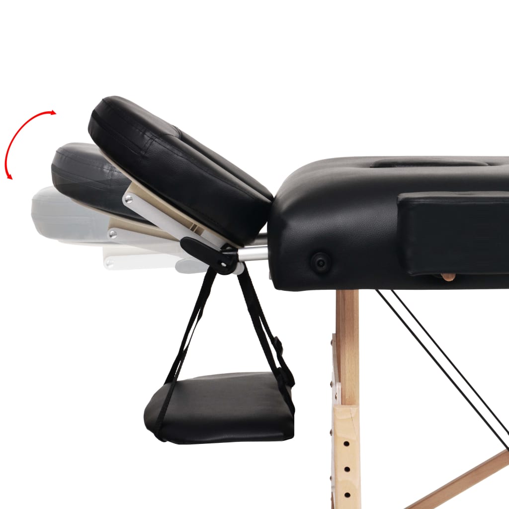 vidaXL Massageliege 2-Zonen Klappbar 10 cm Sitz Schwarz - Image 5