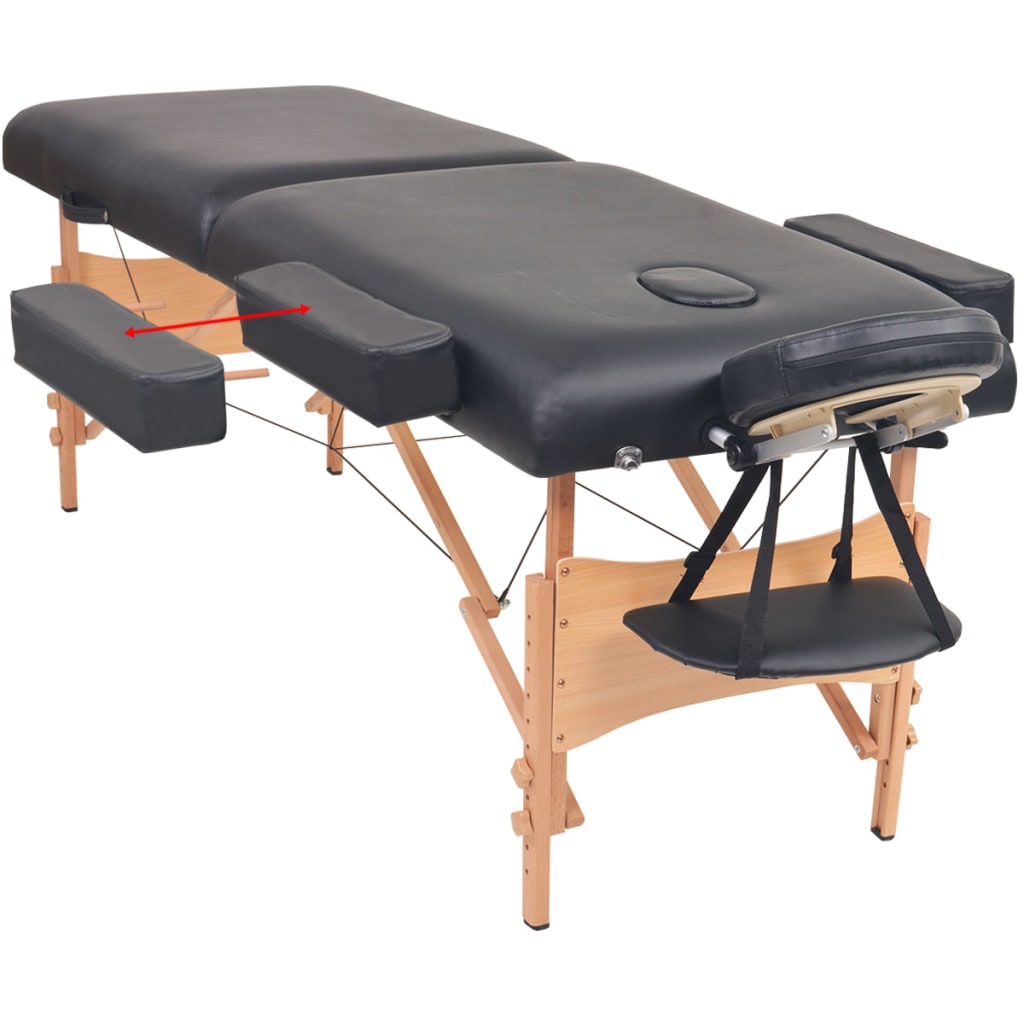 vidaXL Massageliege 2-Zonen Klappbar 10 cm Sitz Schwarz - Image 6