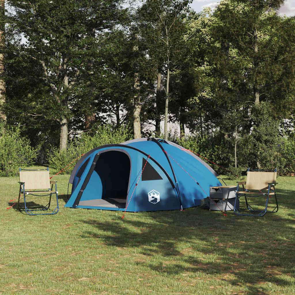 vidaXL Campingzelt mit Dach Blau 308 x 268 x 130 cm Polyester