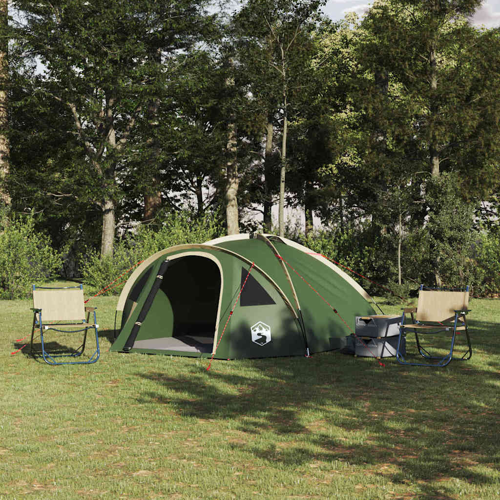 vidaXL Campingzelt mit Dach Grün 308 x 268 x 130 cm Polyester