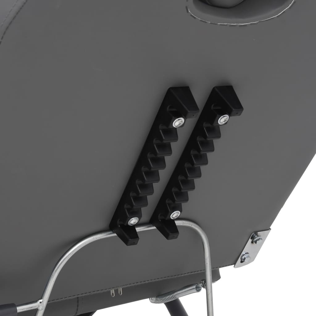 vidaXL Kosmetikstuhl Kunstleder Grau 180x62x78 cm - Image 6