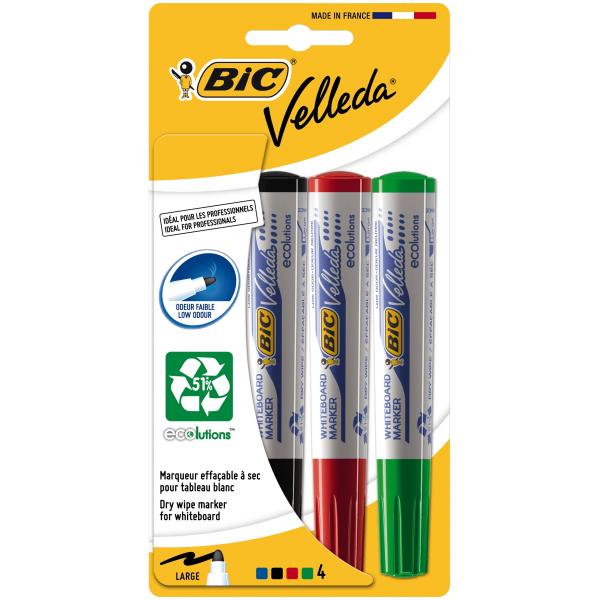 Pennarello per Lavagna Bic Velleda 4 Unità Bianco (5 Pezzi) (4 Unità)