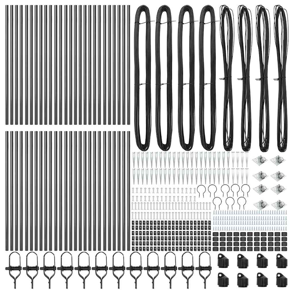 vidaXL Zaunpfosten Sonstiges 52 pcs Grau 3,2 x 3,2 x 100 cm Stahl - Image 4