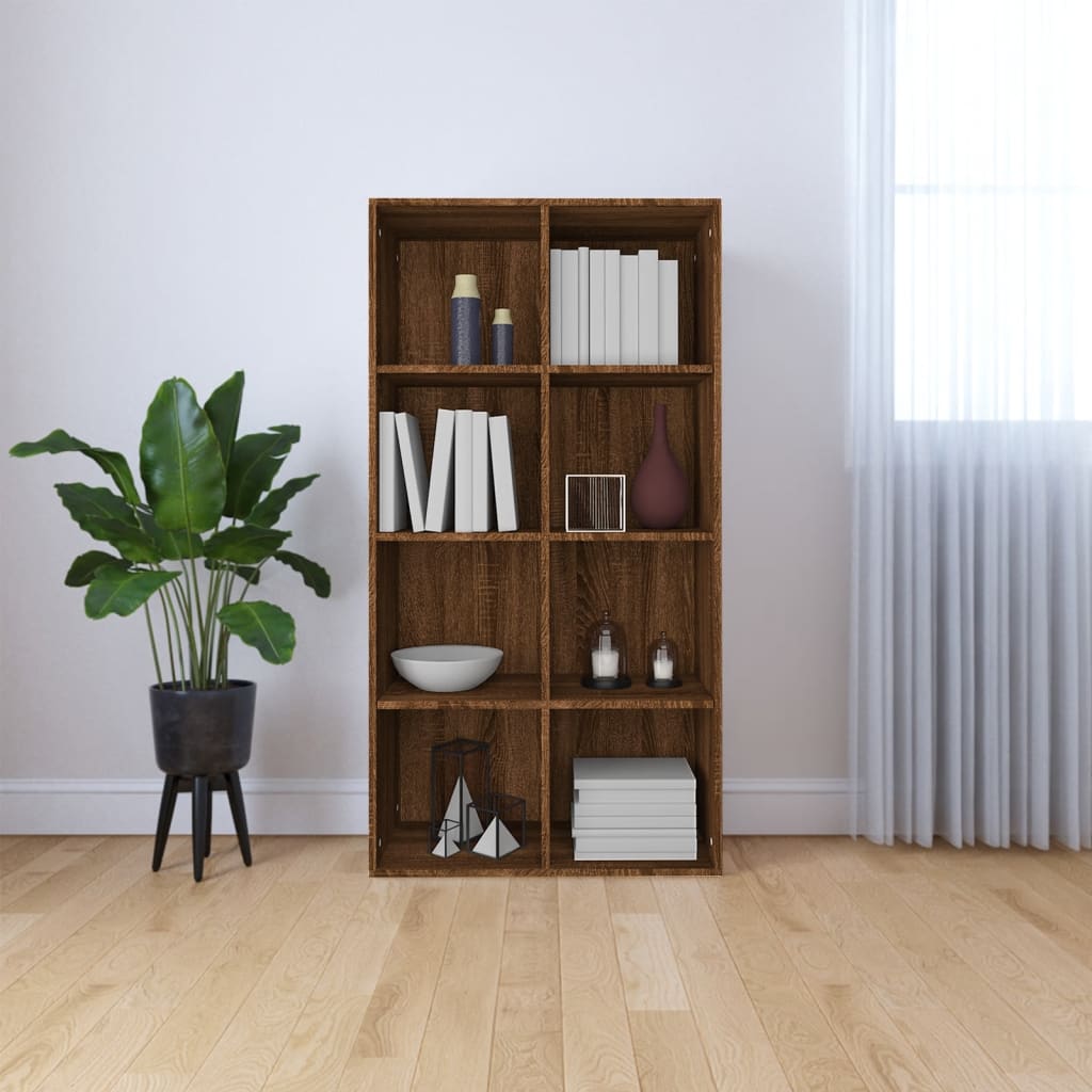 vidaXL Bücherregal/Sideboard Braun Eiche 66×30×130 cm Holzwerkstoff
