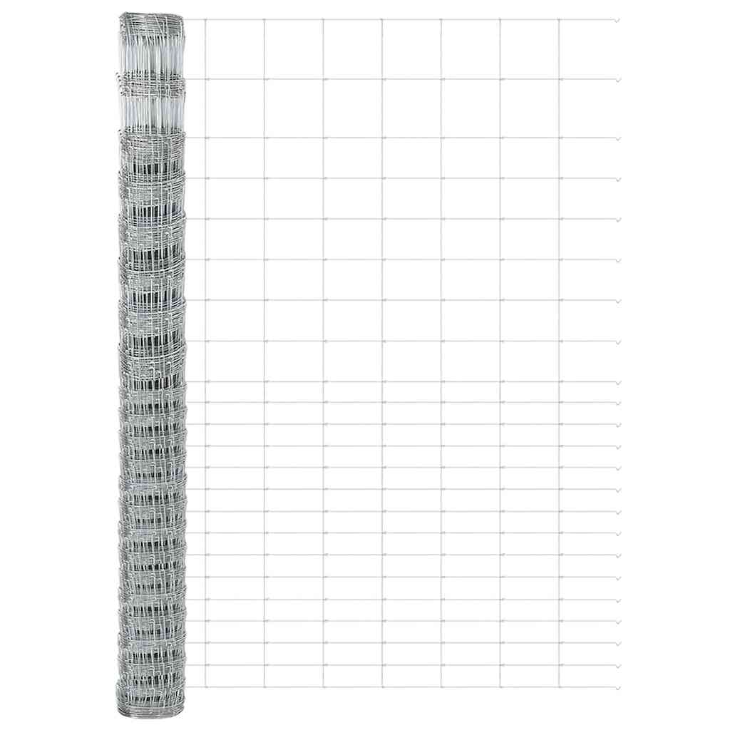 vidaXL Wildzaun Silber 25 x 1,6 m Verzinkter Stahl - Image 6