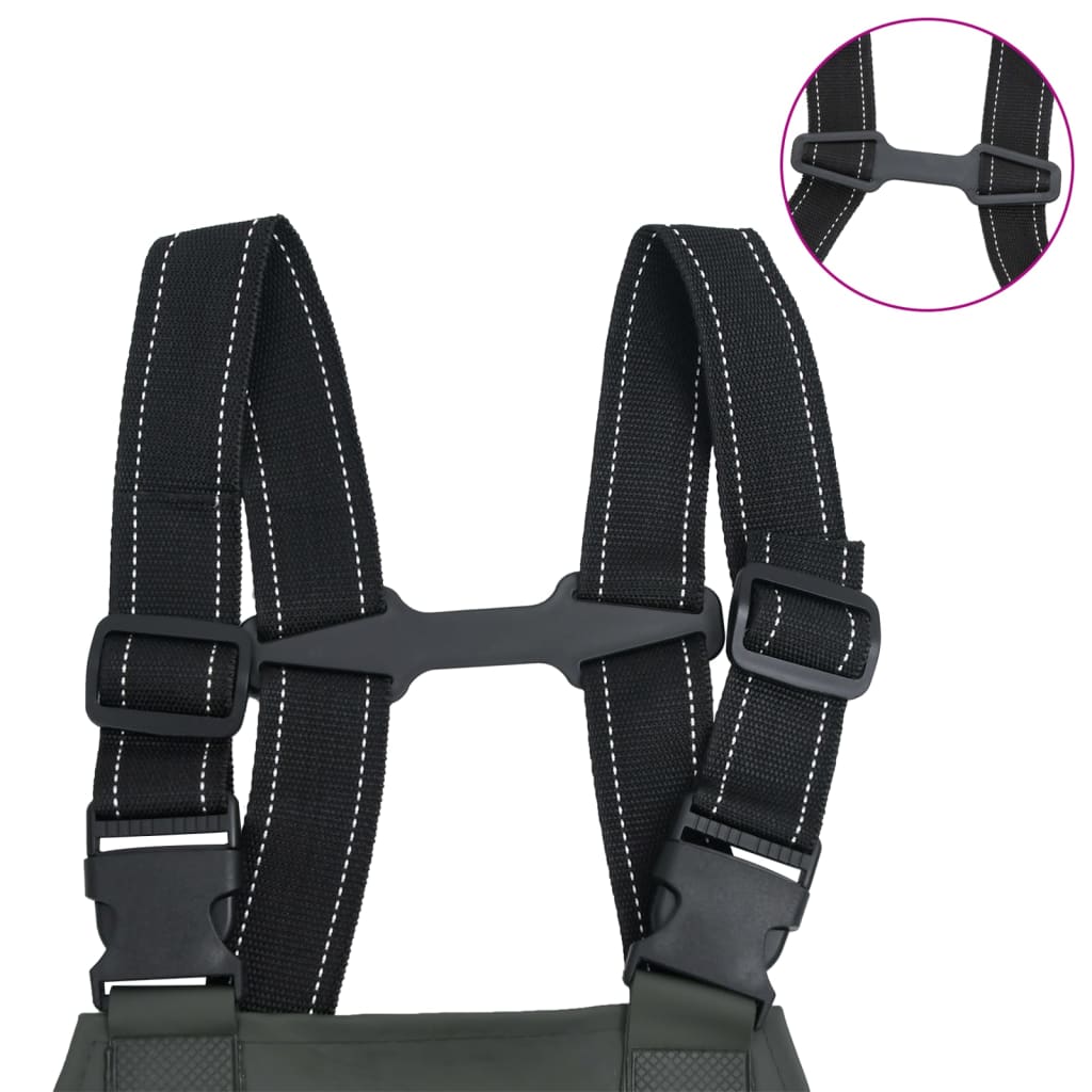 vidaXL Vadeador de pecho con botas verde oscuro talla 46 - Image 5