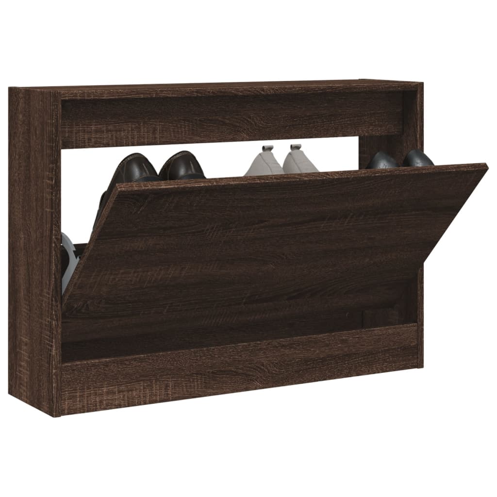 Scarpiera Rovere Marrone 80x21x57 Cm In Legno Multistrato