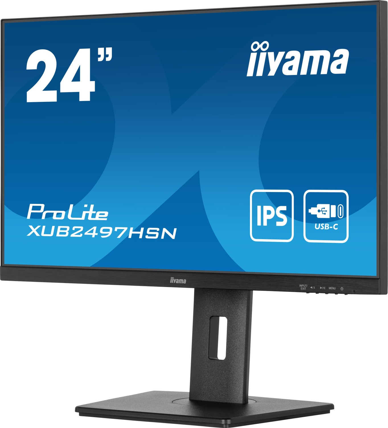Iiyama 24" IpS-Panel, 1920x1080, UsB-C Dock (65w Pd, Lan, DP-Out, Usb3x3.2+1xc(7,5w)) 15cm Height Adj. Stand, 1ms, 300cd/m², Speakers, UsB-C, Hdmi, D