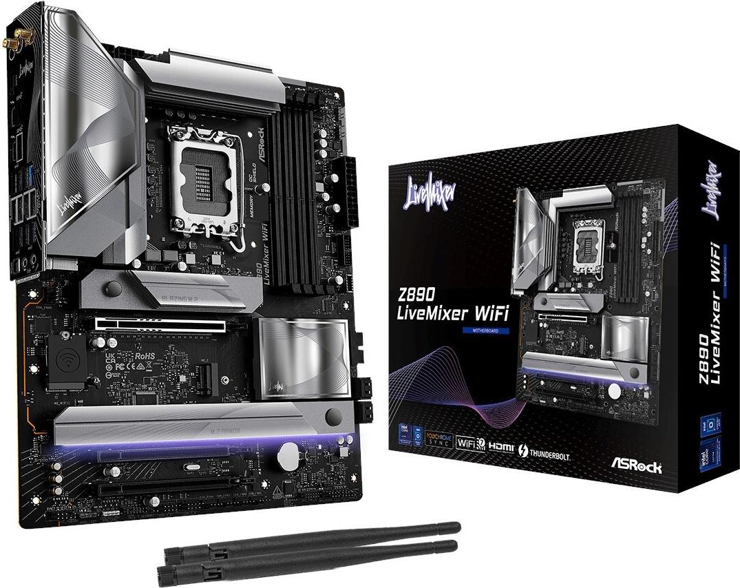 Asrock Z890 Livemixer Wifi - Motherboard - Atx - Lga1851-Sockel - Z890 Chipsatz - Usb4, Usb 3,2 Gen 2x2, Usb 3,2 Gen 2, Usb 3,2 Gen 1 - 2,5 Gigabit L