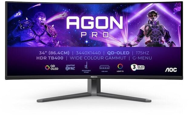Aoc Agon Pro Ag326ud - OleD-Monitor - Gaming - 81.3 Cm (32") (31.5" Sichtbar) - 3840 X 2160 4k Uhd (2160p) @ 165 Hz - 250 Cd/m² - 15000000:1 - Displa