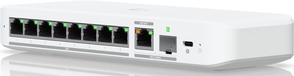 Ubiquiti Unifi Flex 2.5g - Switch - Managed - 8 X 2.5gbasE-T + 1 X 10gb Ethernet + 1 X 10gb Ethernet Sfp+ (usW-FleX-2.5G-8-Eu)