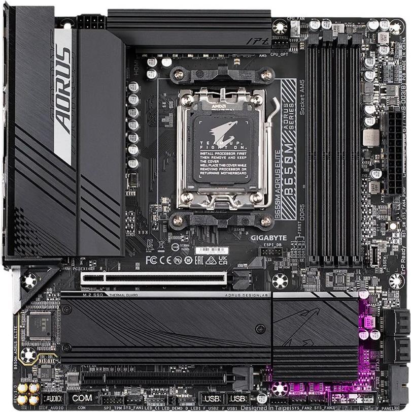 Gigabyte B650m Aorus Elite Mainboard – Unterstützt Amd Ryzen 9000 Cpus - 12+2+2 Phasen Vrm - Bis Zu 8000 Mhz Ddr5 - 1xpcie 5.0 + 1xpcie 4.0 M.2 - 2.5