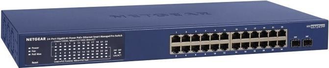 Netgear Smart Gs724tp - Switch - L3 Lite - Smart - 24 X 10/100/1000 (poe+) + 2 X Gigabit Sfp - Desktop, An Rack Montierbar - Poe+ (190 W) (gs724tP-30