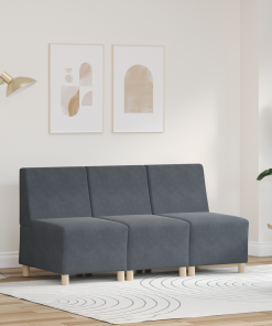 Unità Di Divano Modulare Senza Braccioli 3 Pcs Grigio Scuro