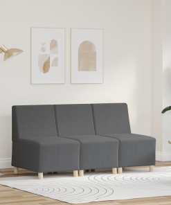 Unità Di Divano Modulare Senza Braccioli 3 Pcs Grigio Scuro