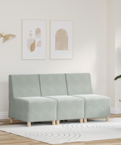 Unità Di Divano Modulare Senza Braccioli 3 Pcs Grigio Chiaro