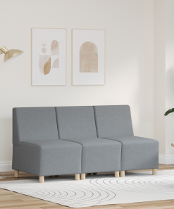 Unità Di Divano Modulare Senza Braccioli 3 Pcs Grigio Chiaro