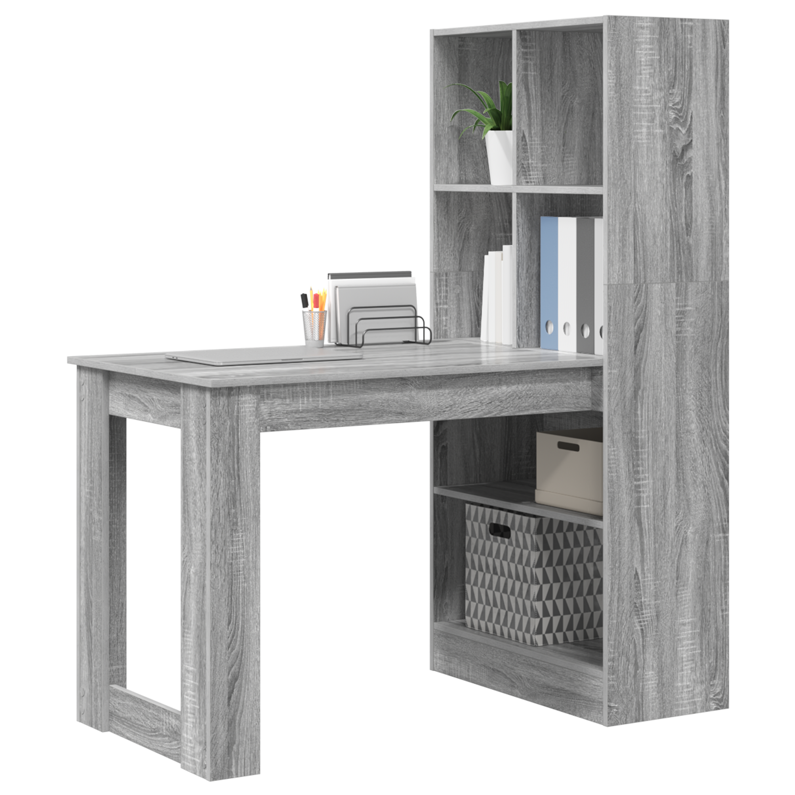 Scrivania Grigio Sonoma 122 X 67 X 145 Cm Legno Multistrato - Image 3