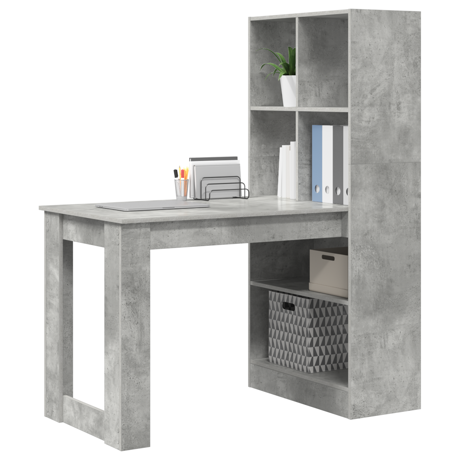 Scrivania Grigio Cemento 122 X 67 X 145 Cm Legno Multistrato - Image 3
