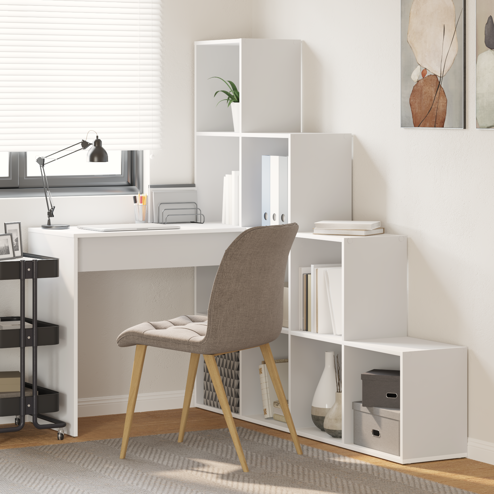 Scrivania Ad Angolo Bianco 101,5 X 149,5 X 149,5 cm