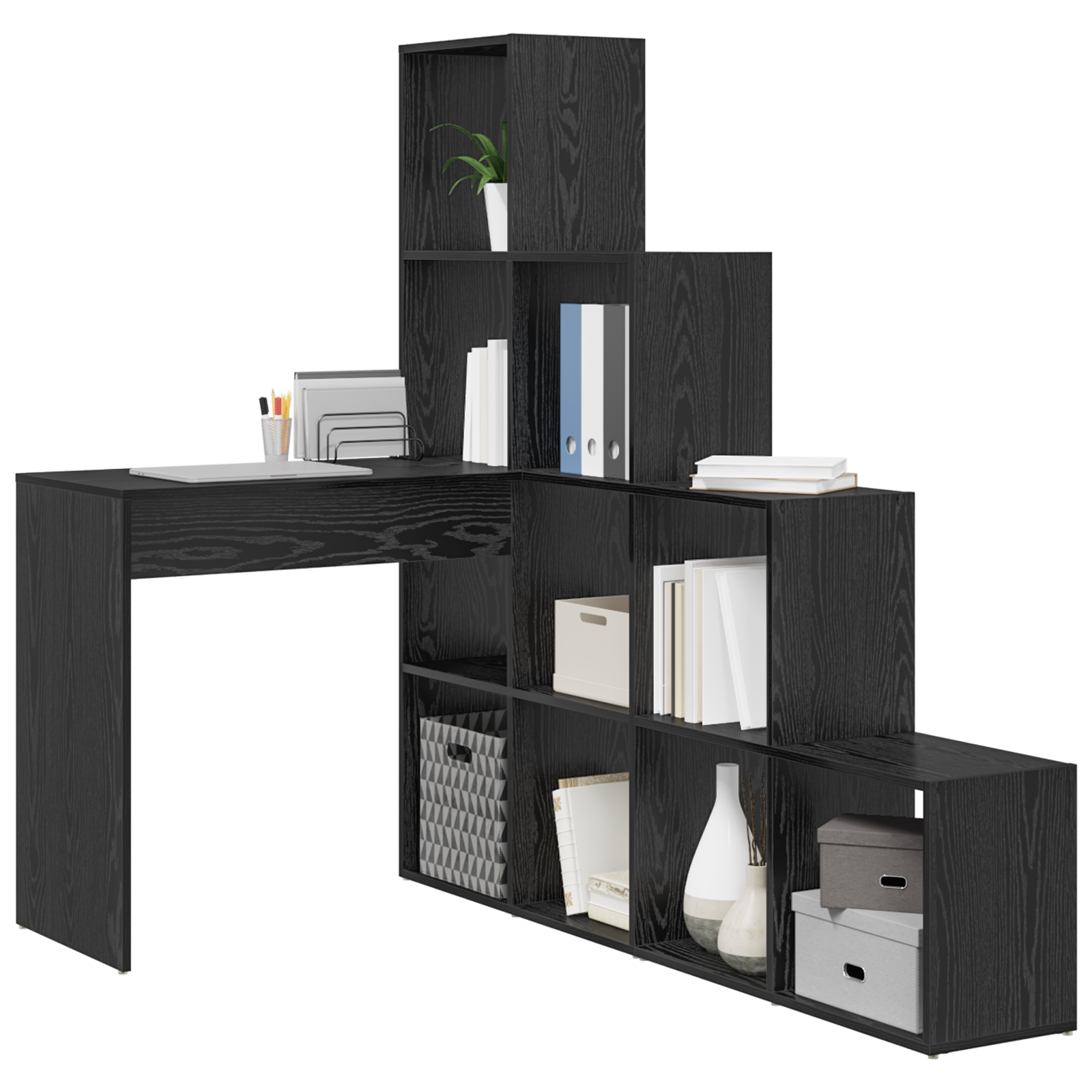 Scrivania Ad Angolo Rovere Nero 101,5 X 149,5 X 149,5 cm - Image 3