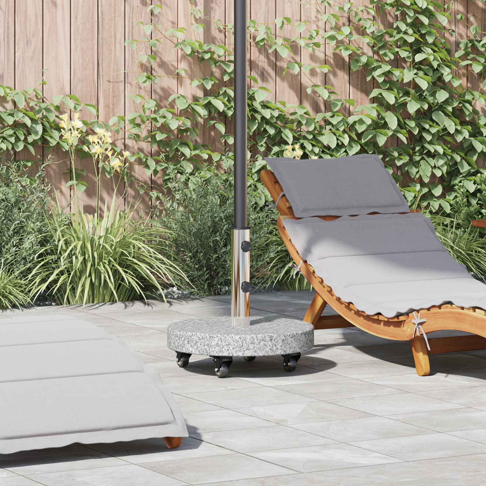 Base Per Ombrellone Grigio 45 X 45 X 45 Cm Granito