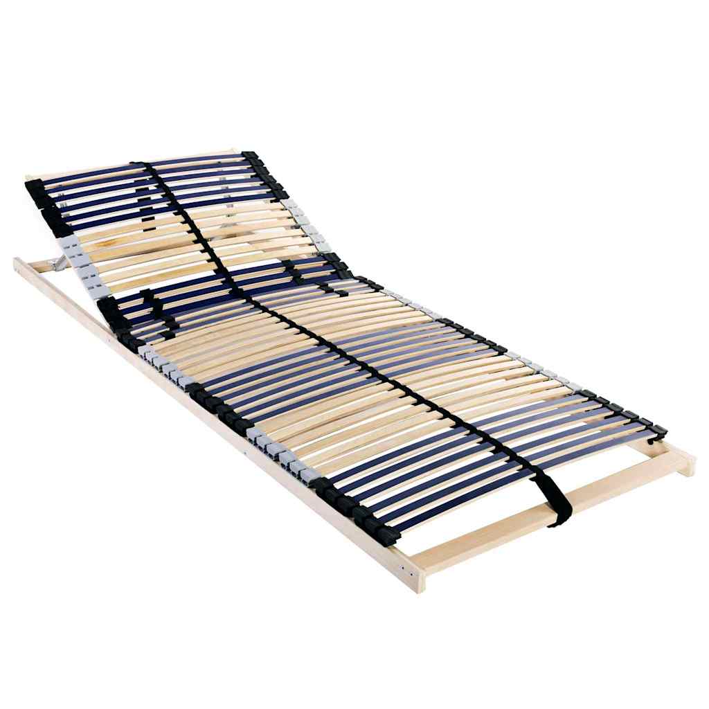Base A Doghe Marrone 80 X 190 Cm Legno Massello Di Faggio