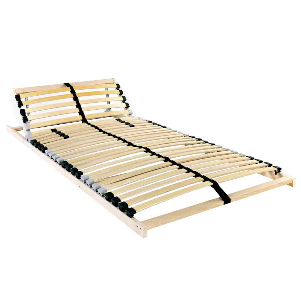 Base A Doghe Marrone 100 X 190 Cm Legno Massello Di Faggio