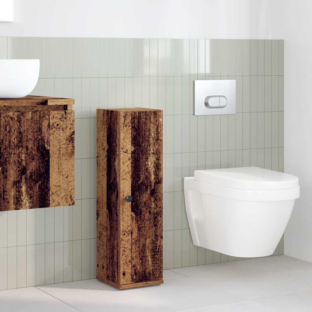 Mobile Da Bagno Con Portarotolo Legno Antico 20,5x22x72 cm - Image 3
