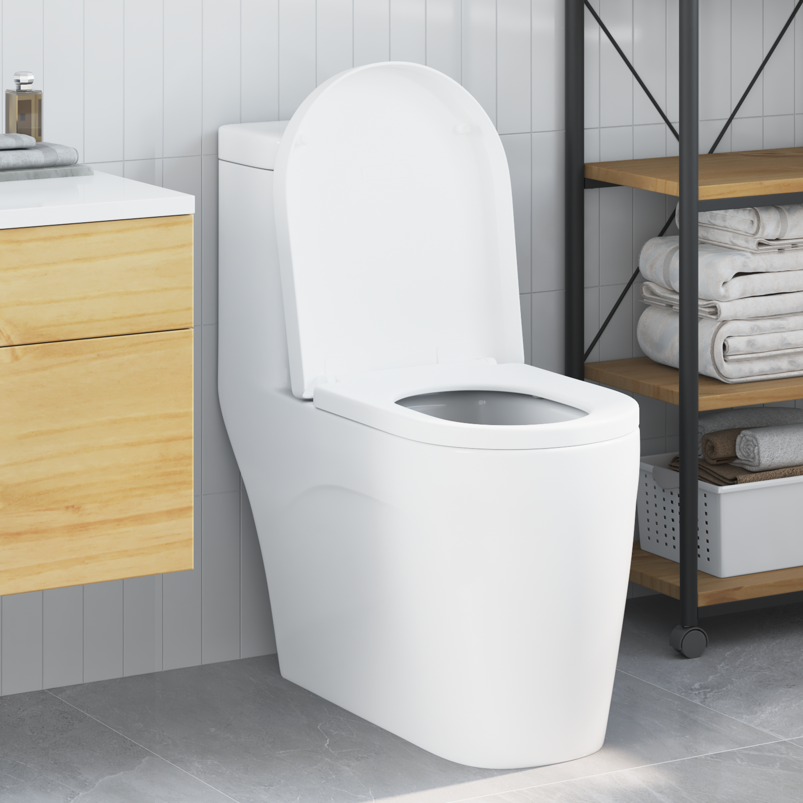 Sedile Del Wc Bianco 48 X 36.5 X 4.5 Cm Polipropilene