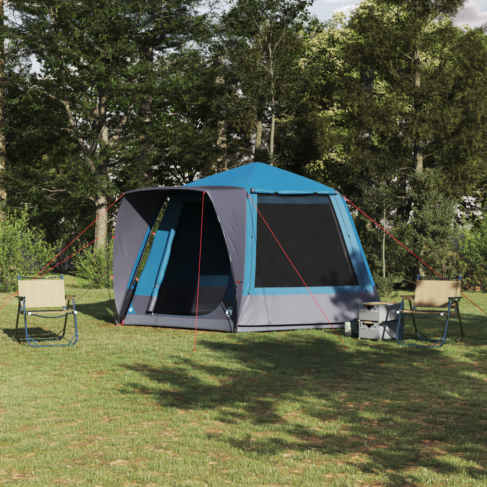 Tenda Da Campeggio Blu 420 X 420 X 227 Cm Poliestere