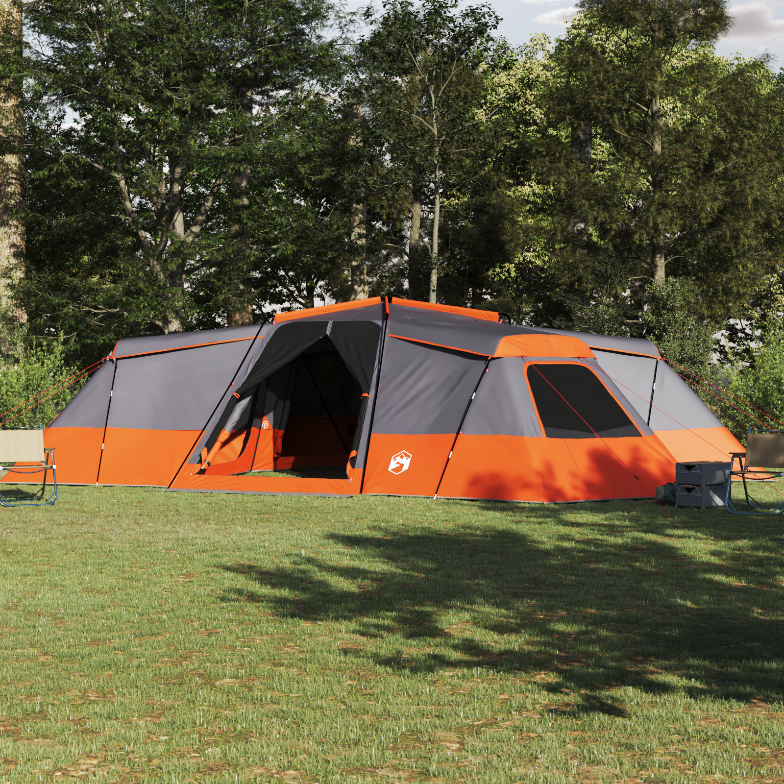 Tenda Familiare Grigio E Arancione 833 X 585 X 216 cm