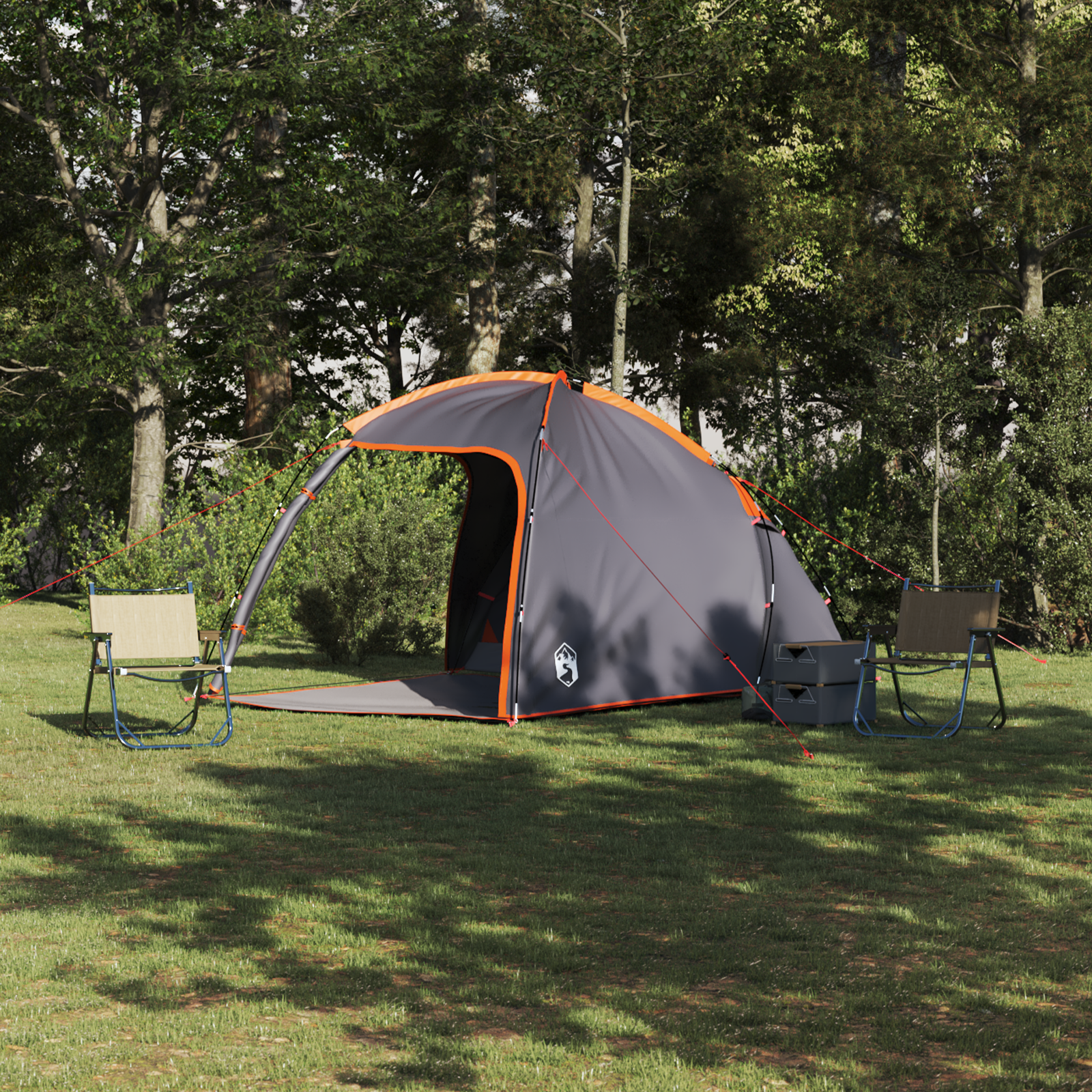 Tenda Con Tetto Grigio E Arancione 370 X 230 X 185 cm