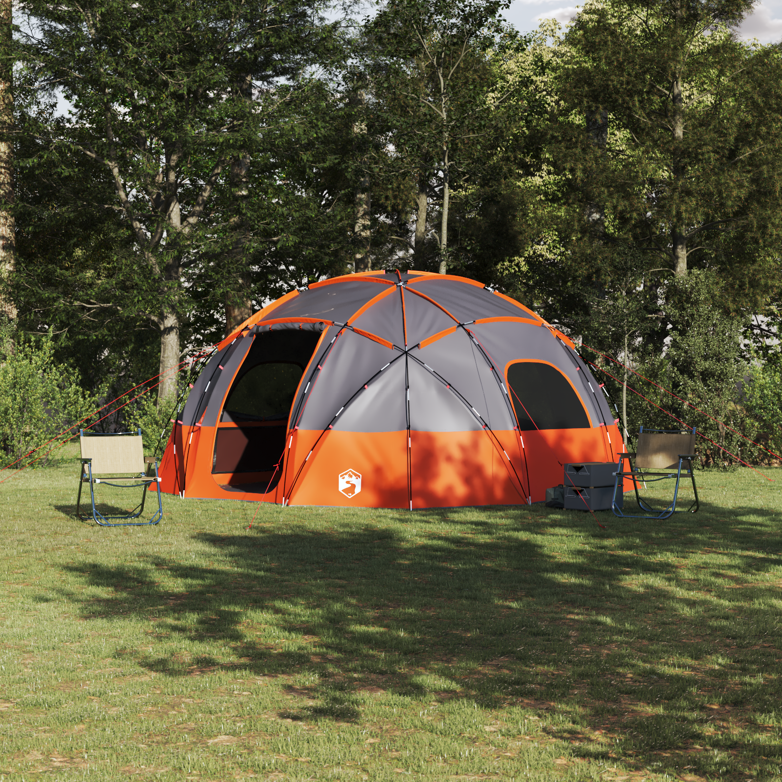 Tenda Da Campeggio Grigio E Arancione 475 X 475 X 235 cm