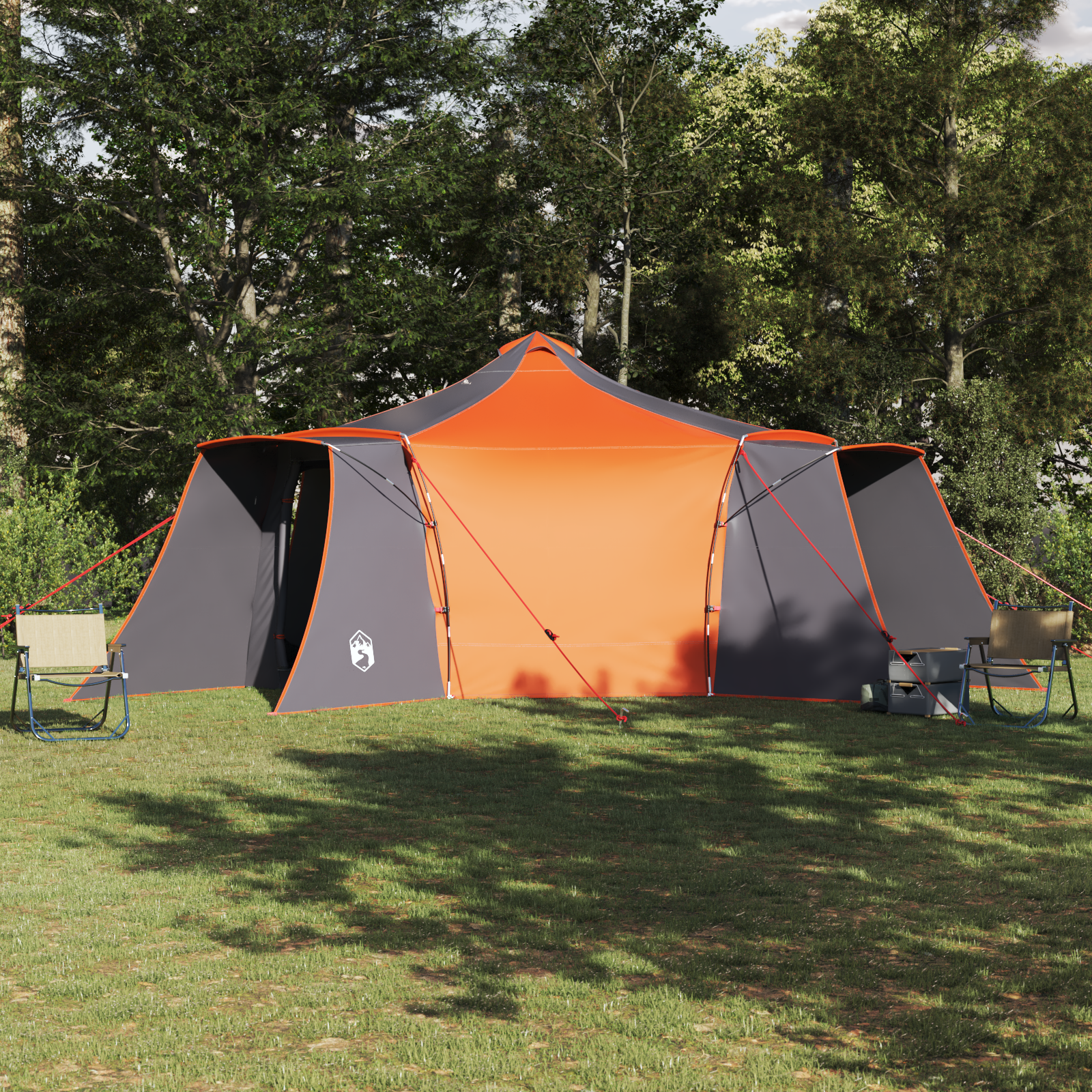 Tenda Tipi Grigio E Arancione 492 X 492 X 275 Cm Tessuto